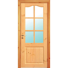 По материалу дверей,Дверь под покраску ТС Рустик 3-Ф, под остекление, массив сосны