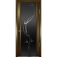 Ульяновские двери, Шторм 3, венге, черный триплекс Растение