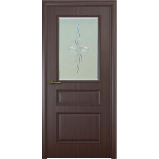 По цвету дверей,Ульяновские двери, Милано 1, натуральный дуб шоколад, стекло белое Агата