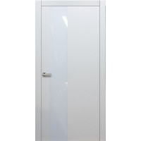 Дверь межкомнатная Rimini Vetro Лакобель белый, Eco Flex, Ясень белый
