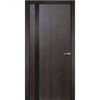 Дверь межкомнатная Albina-1 Vetro Лакобель черный, Eco Flex, Дуб Мокко
