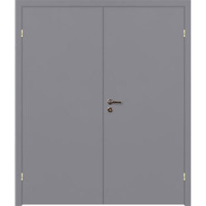 По производителю,Влагостойкая композитная пластиковая дверь, гладкая, двустворчатая, цвет светло-серый RAL 7035