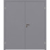 Влагостойкая композитная пластиковая дверь, гладкая, двустворчатая, цвет светло-серый RAL 7035