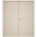 Влагостойкая композитная пластиковая дверь, гладкая, двустворчатая, цвет кремовый RAL 9001
