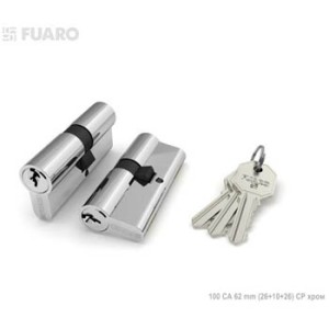 Цилиндровый механизм Fuaro 100 CA 62 mm (26 10 26) CP хром 3 кл.