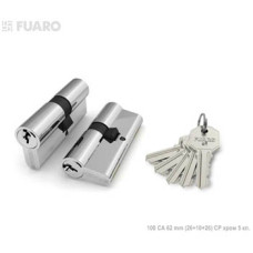 Фурнитура,Цилиндровый механизм Fuaro 100 CA 80 mm (30 10 40) CP хром 5 кл.