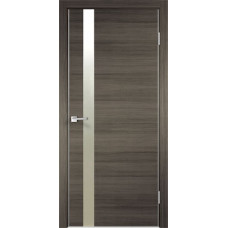 По стилю дверей,Дверь межкомнатная, Techno Z1 Зеркало, с алюминиевой кромкой, экошпон, дуб серый поперечный