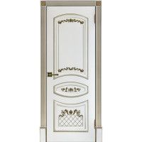 Ульяновские двери, Алина-2 ДГ, эмаль белая с золотой патиной