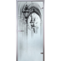 Стеклянная межкомнатная дверь Аркада Матовое бесцветное стекло