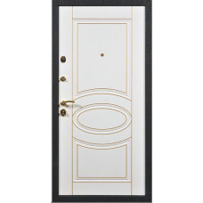 Входные двери,Утепленная входная дверь Титан Мск Top Staller Венеция Серо-черный/ Слоновая кость патина золото