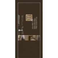 Дверь Оникс Арт, Lacobel RAL 8028 по зеркалу, рисунок 21.1