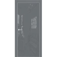 Дверь Оникс Арт, Lacobel RAL 7040 по зеркалу, без рисунка