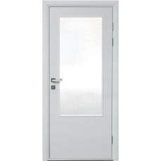 По производителю,Дверь пластиковая влагостойкая, Композит остекленная, с алюминиевой кромкой, белая