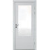Дверь пластиковая влагостойкая, Композит остекленная, с алюминиевой кромкой, белая