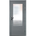 Дверь пластиковая влагостойкая, Композит остекленная, с алюминиевой кромкой, серая