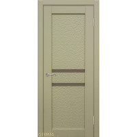 Дверь Геона L-18 3D, Сатинат бронзовый, ПВХ-шпон, Пастель фисташка горизонт