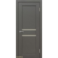 Дверь Геона L-18 3D, Сатинат светлый, ПВХ-шпон, Софт графит