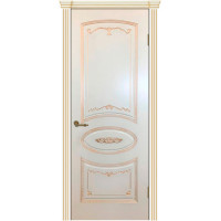 Дверь межкомнатная классическая, Вуаль ПГ, Эмаль RAL1013 патина шампань