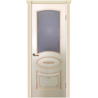 Дверь межкомнатная классическая, Вуаль ПО, Эмаль RAL1013 патина шампань