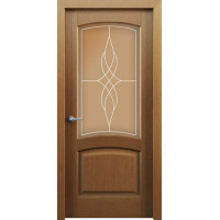 Межкомнатная шпонированная дверь Классик 104 ПО, Карельский орех