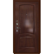 Входные двери,Дверь Титан Мск - Lux-3 A, Медный антик/ Панель шпонированная Лаура красное дерево