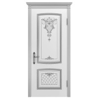 Ульяновские двери, Симфония 2 В-3 ДГ, эмаль белая патина серебро