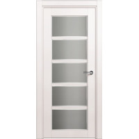 Новгородская дверь, модель 122 сатинат белый, белый жемчуг