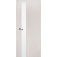 Межкомнатная дверь VL-1 Al кромка, стекло матовое серебро, беленый дуб горизонт