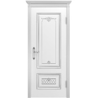 Ульяновские двери, Аккорд В-3 ДГ, Эмаль белая с патиной серебро
