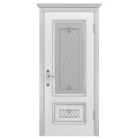 Ульяновские двери, Аккорд В-3 ДО рис 2, Эмаль белая с патиной серебро