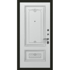 Входные двери,Входная металлическая дверь, Премьер Аккорд, Черное серебро / Белая эмаль патина серебро