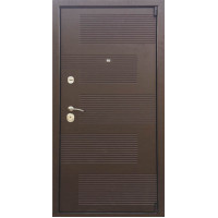 Входная металлическая дверь Лайн, Венге поперечный / Венге поперечный