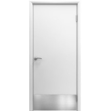По материалу дверей,Дверь пластиковая влагостойкая с отбойной пластиной, композитный ПВХ, цвет белый
