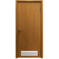 Дверь PSD пластиковая влагостойкая с вентиляционной решеткой, композитный ПВХ, цвет миланский орех