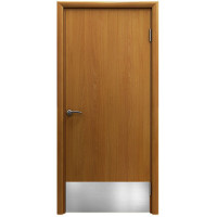 Дверь PSD пластиковая влагостойкая с отбойной пластиной, композитный ПВХ, цвет миланский орех