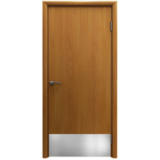 По материалу дверей,Дверь пластиковая влагостойкая с отбойной пластиной, композитный ПВХ, цвет миланский орех