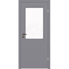 Финские двери,Финская дверь Olovi, окрашенная с четвертью, остекленная ст-56, серая RAL 7040