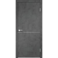 Дверь межкомнатная, Techno M-1, с алюминиевой кромкой, экошпон, муар темно-серый