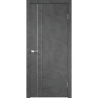Дверь межкомнатная, Techno M-2, с алюминиевой кромкой, экошпон, муар темно-серый