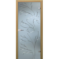 Стеклянная дверь Эльвира, Матовое бесцветное стекло с гравировкой