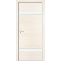 Дверь межкомнатная Q-4, лакобель белый, экошпон с алюминиевой кромкой, беленый дуб