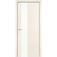 Дверь межкомнатная Q-8, лакобель белый, экошпон с алюминиевой кромкой, беленый дуб