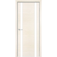 Дверь межкомнатная Q-9, лакобель белый, экошпон с алюминиевой кромкой, беленый дуб