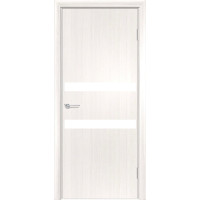 Дверь межкомнатная G-1, ПВХ премиум, лакобель белый, лиственница беленая