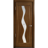 Ульяновская дверь Веста, темный анегри, остекленная