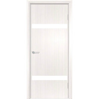 Дверь межкомнатная G-4, ПВХ премиум, лакобель белый, лиственница беленая