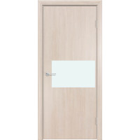Дверь межкомнатная G-5, ПВХ премиум, лакобель белый, лиственница кремовая