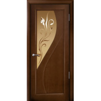 Ульяновская дверь Яна, итальянский орех, остекленная