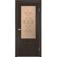 Дверь шпонированная Ромарио 2 ДО бронза с рисунком, венге