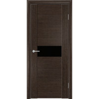 Дверь шпонированная Порто 6 ДО черный лакобель, венге